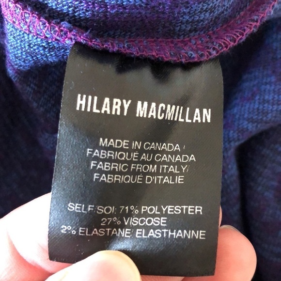 Hilary Macmillan Womens Cuff Sweater Dress Sz XS Blue Purple Off the Shoulder - Picture 10 of 10